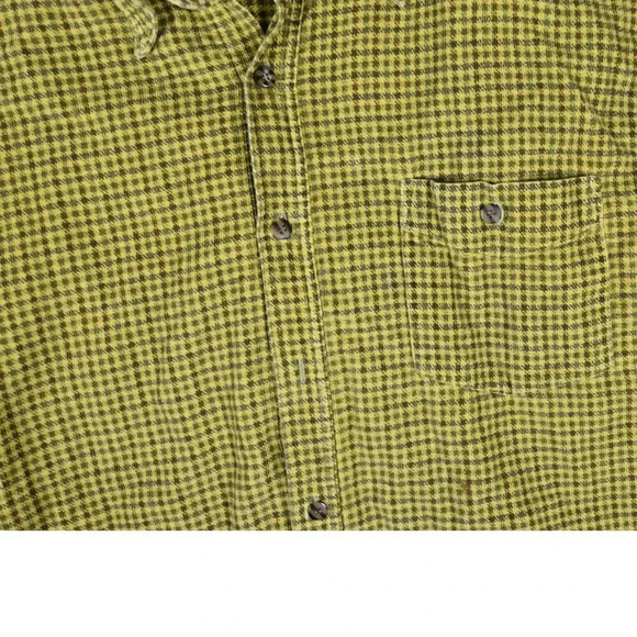 Vintage County Seat Rugged Wear Flannel Yellow Plaid Corduroy 90's Shacket Large - Picture 3 of 11